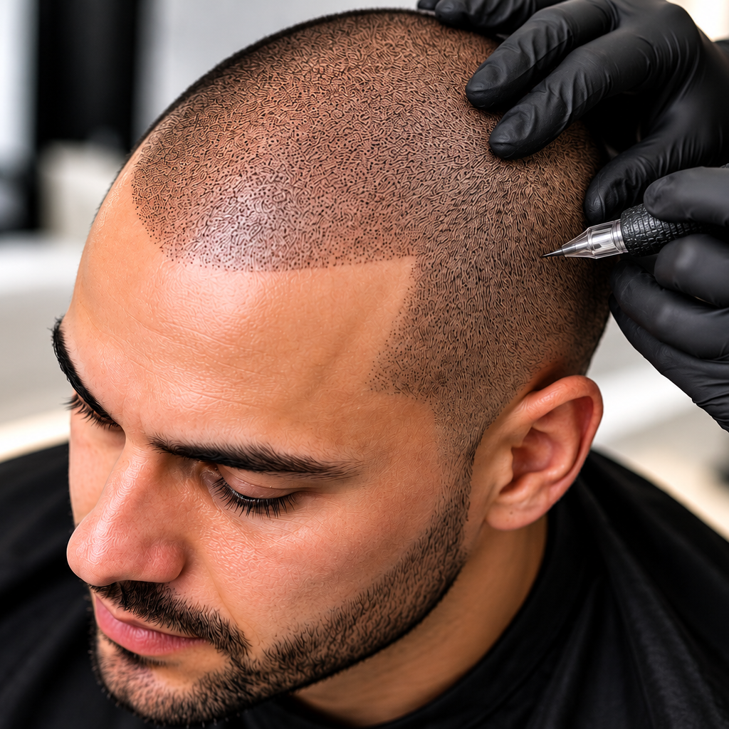 En Casa Victoria Academy ofrecemos tricopigmentación capilar, una técnica de micropigmentación especializada que ayuda a crear la apariencia de mayor densidad capilar y una línea de cabello definida, con un acabado natural y personalizado.
Ideal para personas que desean disimular zonas con pérdida de cabello, entradas, alopecia o cicatrices en el cuero cabelludo. Cada procedimiento se adapta a las características y necesidades de cada persona.